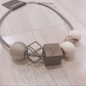 Winter Silk Cord Necklace - Silver